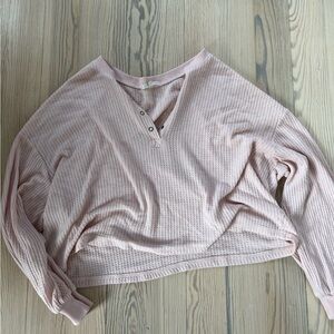 pink ribbed sweater